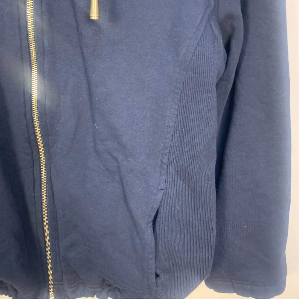 Escada Sport Front Zipper Logo Embroidered Sweatshirt Jacket Drawstring - Picture 4 of 11